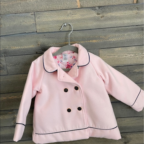 Little me button up pink coat . 24 months . - Picture 1 of 2